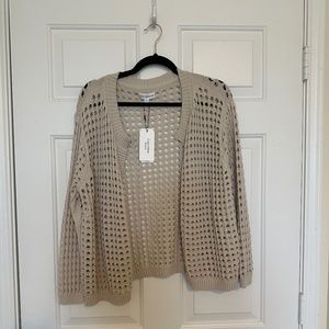 BNWT Calvin Klein Women's Knit Beige Cardigan (Large)